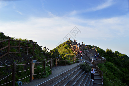 韩国济州岛城山日出峰观景台背景图片