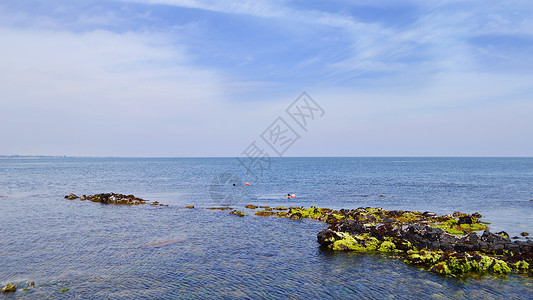 海边照韩国济州岛牛岛海边大海唯美风景照背景