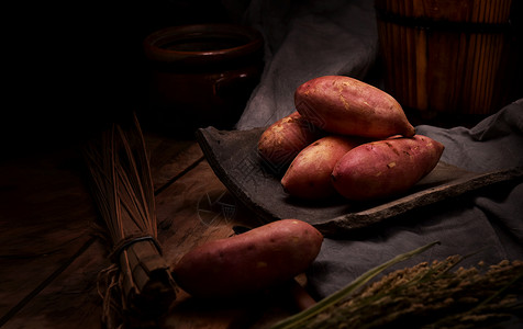 金框线红薯地瓜蕃薯背景
