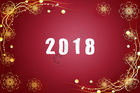2018喜庆花卉红色背景背景图片