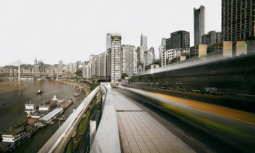 晴天街道嘉滨路背景