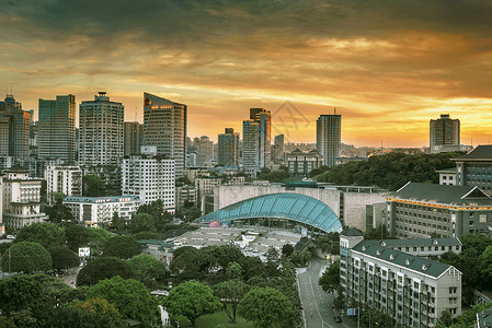 美丽的城市景观三峡博物馆背景