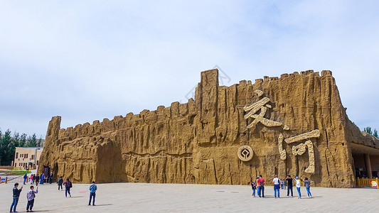 世界遗迹新疆吐鲁番交河故城背景