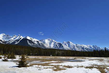 加拿大班夫国家公园雪山风景照背景图片