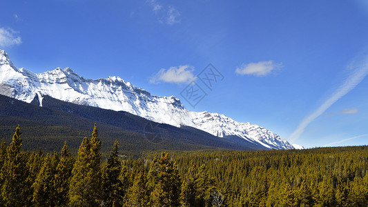 加拿大班夫国家公园雪山风景照高清图片