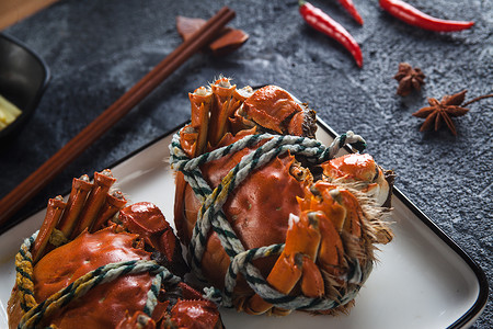 螃蟹筷子美味的大闸蟹背景