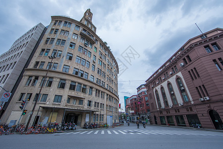 上海著名景点外滩老建筑背景图片