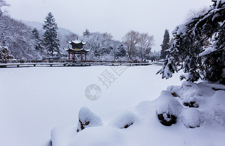 颐和园雪景冬天浪漫的雪景背景