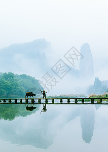 浙江丽水缙云仙都景区美景背景图片