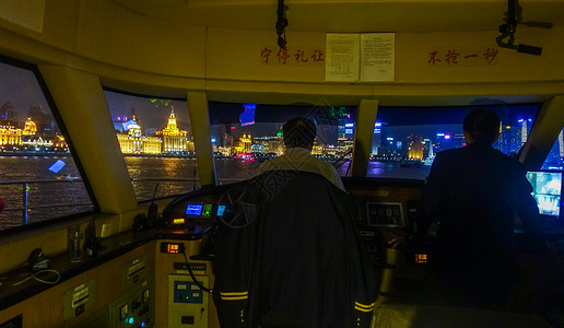 上海浦江游轮轮渡船长室背景图片