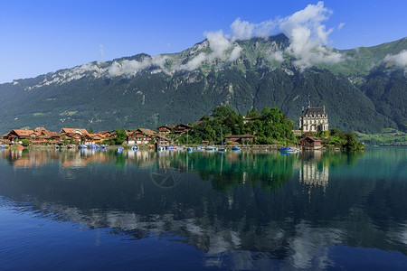 瑞士因特拉肯瑞士旅游  瑞士湖光山色 瑞士风景背景