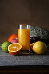 橘黄果汁背景