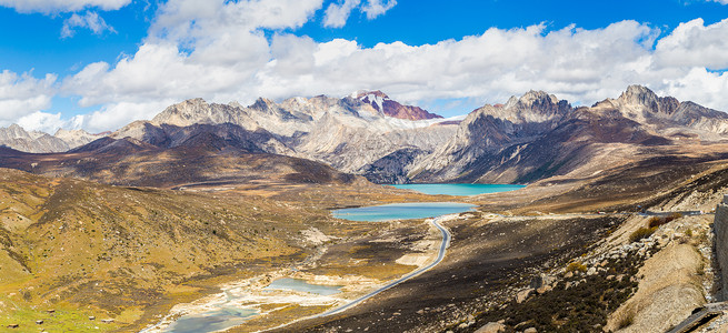 唯美轨道川西姊妹湖自然风光背景