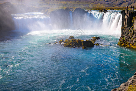 美丽瀑布冰岛黄金瀑布背景