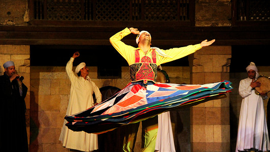 民间舞蹈埃及的苏菲舞背景