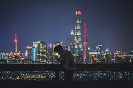 上海东方明珠夜景背景图片