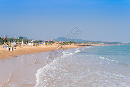 青岛胶南海滨沙滩背景图片