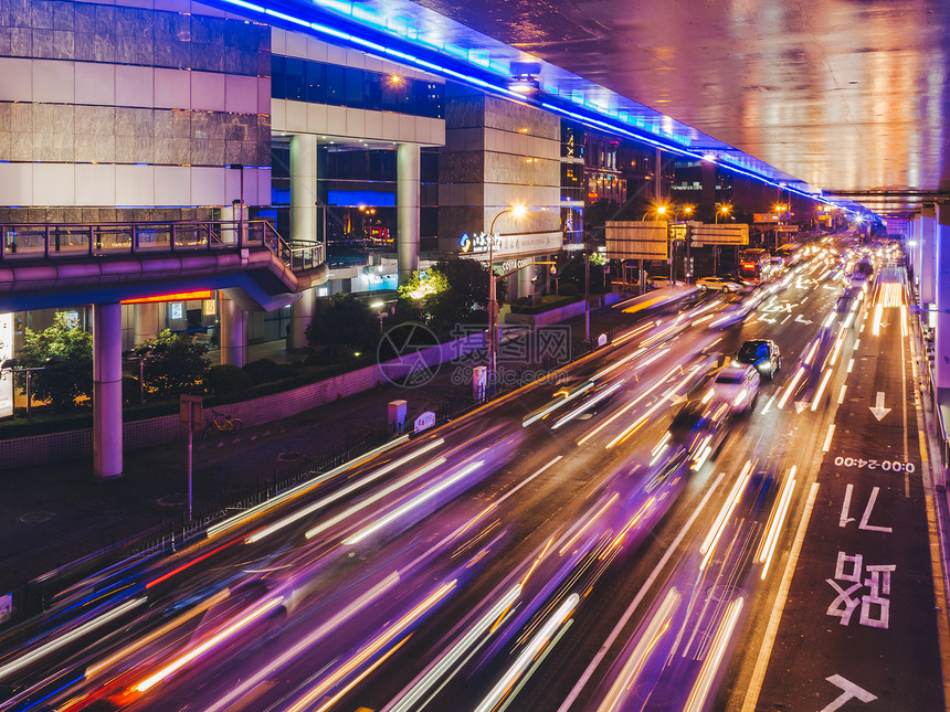 城市夜景交通图片