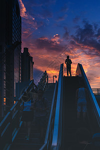 城市建筑天桥天空图片