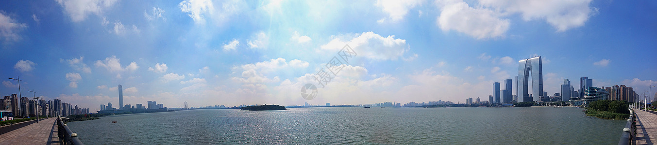 苏州工业园金鸡湖背景