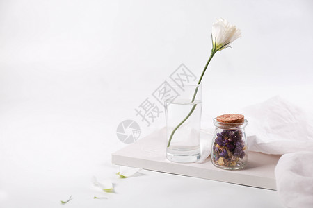 菊花瓶小清新鲜花素材图背景
