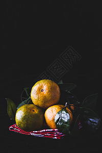 橘子食品橘子叶高清图片