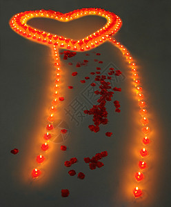 创意情人节海报情人节浪漫的爱心蜡烛背景