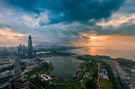 城市风云深圳湾城市建筑风云背景