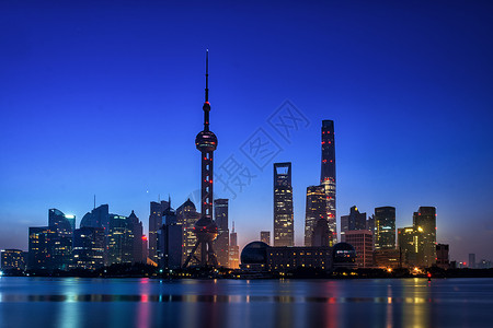 国际化都市上海东方明珠城市黎明背景