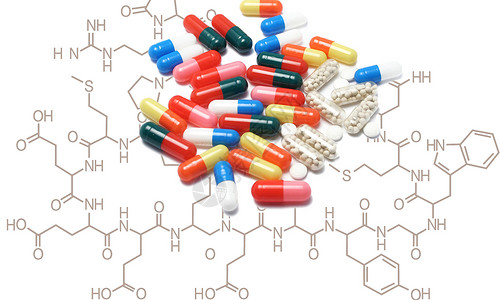 药片分子结构式背景图片