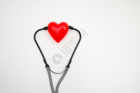 医疗心跳线路医疗器械与心的白底图背景