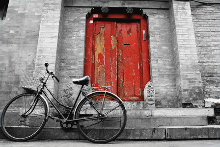 黑白摄影建筑北京胡同背景