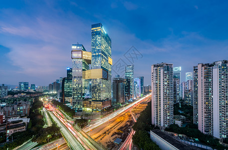 新海航大厦新腾讯大厦夜景背景