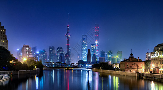 国际化都市上海陆家嘴建筑群背景