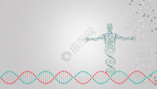 人体全息素材DNA基因分子设计图片