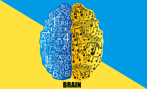数学字母创意彩色大脑设计图片