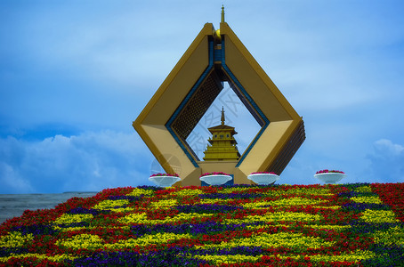 陕西省宝鸡市法门寺节日景观背景