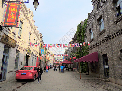 哈尔滨老道外建筑背景图片