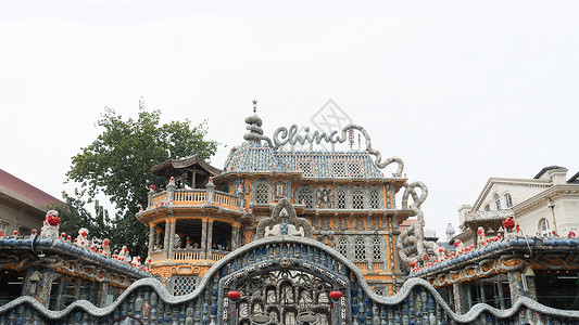 瓷文化素材天津瓷房子背景