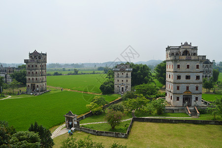 江门开平碉楼风景区背景