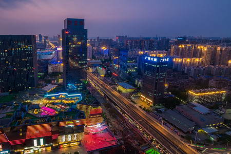 灯城武汉城市夜景徐东大街群星城背景