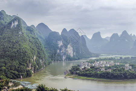 山清水秀景色广西山水背景