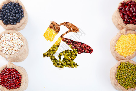 袋子咖啡豆五谷杂粮设计图片