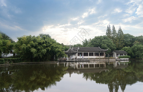 江南园林美景背景图片