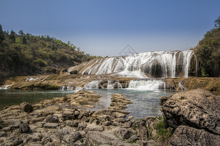 贵州陡坡塘瀑布背景图片
