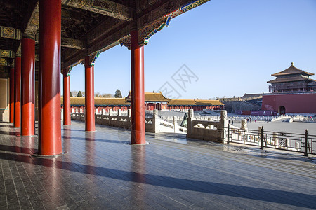 北京故宫大皇宫走廊高清图片