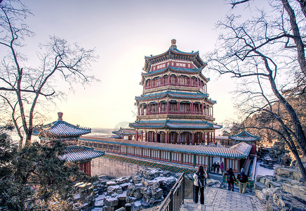 颐和园古建筑北京颐和园风光背景