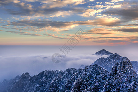 黄山冬季风光背景图片