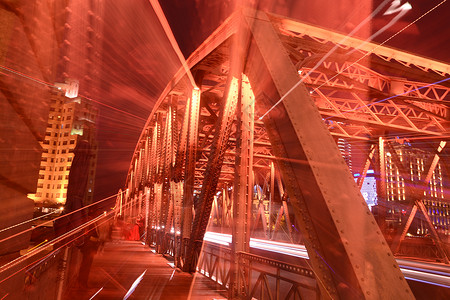 上海城市风光外白渡桥夜景背景图片