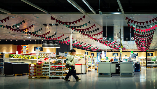 明亮的超市背景图片